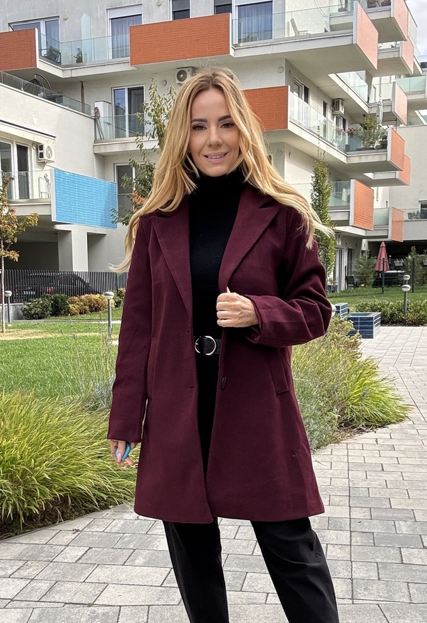 Arabella kabát bordó – Innova Fashion